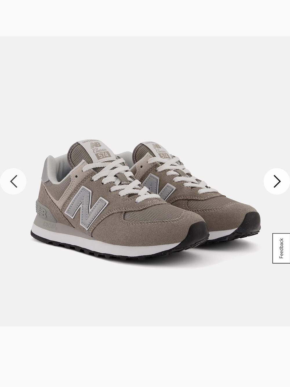 574 Core NEW Balance 
Suede/mesh upper
midsole cushioning combines soft foam
